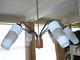 Vintage/retro 60's Danish Design Ceiling Lamp With 6 White Glass Shades