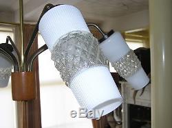 Vintage/retro 60's Danish Design Ceiling Lamp With 6 White Glass Shades
