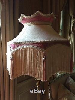 Vintage/retro/Victorian Downtown Abbey/traditional/deco Ivory/pink Lampshade