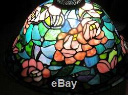 Vintage signed Dale Tiffany Lamp Shade 16 inches round leaded stained glass