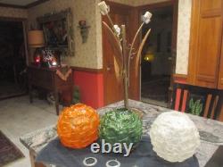 Vintage tall mid century 3 lucite globe shade table lamp