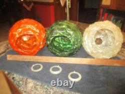 Vintage tall mid century 3 lucite globe shade table lamp