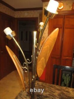 Vintage tall mid century 3 lucite globe shade table lamp