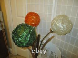Vintage tall mid century 3 lucite globe shade table lamp