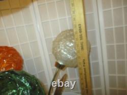 Vintage tall mid century 3 lucite globe shade table lamp
