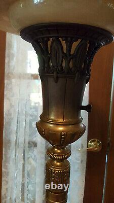 Vintage torchiere floor lamp withshade funeral home light parts repair