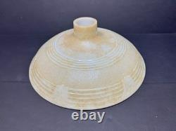 Vintage torchiere lamp shade 16 Embossed Milk Glass Beige Brushed Pattern