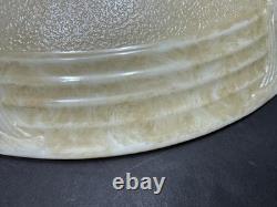 Vintage torchiere lamp shade 16 Embossed Milk Glass Beige Brushed Pattern