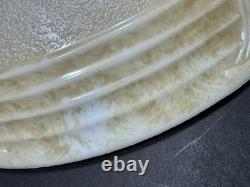 Vintage torchiere lamp shade 16 Embossed Milk Glass Beige Brushed Pattern