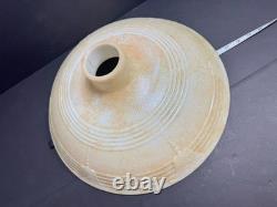 Vintage torchiere lamp shade 16 Embossed Milk Glass Beige Brushed Pattern