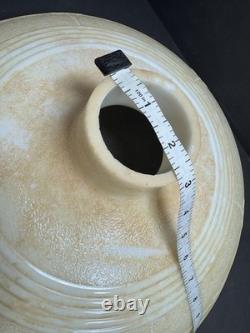 Vintage torchiere lamp shade 16 Embossed Milk Glass Beige Brushed Pattern