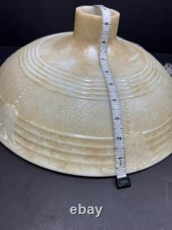 Vintage torchiere lamp shade 16 Embossed Milk Glass Beige Brushed Pattern