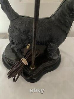 Virginia Metalcrafters Vintage Scottish Terrier Table Lamp Shade Lamp Black Vtg