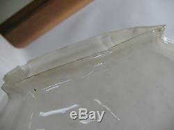 Vtg 14 Opaque Glass Street Light Lantern Lamp Shade Globe Top Cover Square old