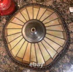 Vtg 17 inch Tiffany Style Stained Glass Lamp Shade Hanging Table