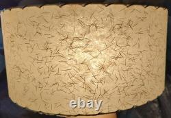 Vtg 1950s Fiberglass Lamp Shade Mid Century MCM Modern Atomic Gold Speckle 18
