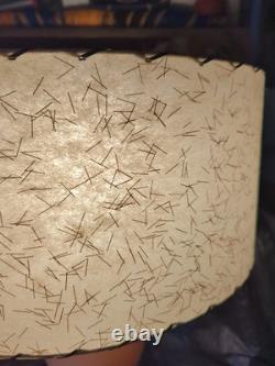 Vtg 1950s Fiberglass Lamp Shade Mid Century MCM Modern Atomic Gold Speckle 18