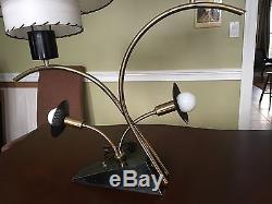 Vtg 1950s Majestic Table Lamp Fiberglass Shades Retro Mid Century Modern