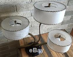 Vtg 1950s Majestic Table Lamp Fiberglass Shades Retro Mid Century Modern Atomic