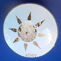 Vtg 1960's-70's MCM Retro Geometric 3D Prismatic Holograph Glass Light Fixture