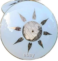 Vtg 1960's-70's MCM Retro Geometric 3D Prismatic Holograph Glass Light Fixture