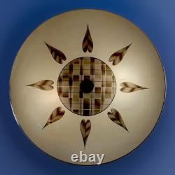 Vtg 1960's-70's MCM Retro Geometric 3D Prismatic Holograph Glass Light Fixture