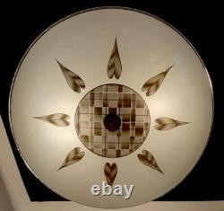 Vtg 1960's-70's MCM Retro Geometric 3D Prismatic Holograph Glass Light Fixture