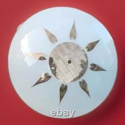 Vtg 1960's-70's MCM Retro Geometric 3D Prismatic Holograph Glass Light Fixture