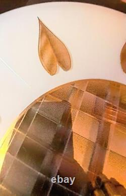 Vtg 1960's-70's MCM Retro Geometric 3D Prismatic Holograph Glass Light Fixture