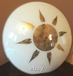 Vtg 1960's-70's MCM Retro Geometric 3D Prismatic Holograph Glass Light Fixture