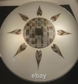 Vtg 1960's-70's MCM Retro Geometric 3D Prismatic Holograph Glass Light Fixture