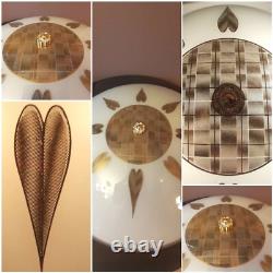 Vtg 1960's-70's MCM Retro Geometric 3D Prismatic Holograph Glass Light Fixture