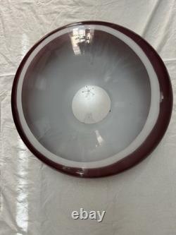 Vtg 1980s Italian Murano Style Purple Cased Glass Chandelier Lamp Shade 27