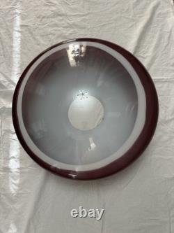 Vtg 1980s Italian Murano Style Purple Cased Glass Chandelier Lamp Shade 27