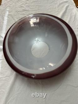 Vtg 1980s Italian Murano Style Purple Cased Glass Chandelier Lamp Shade 27