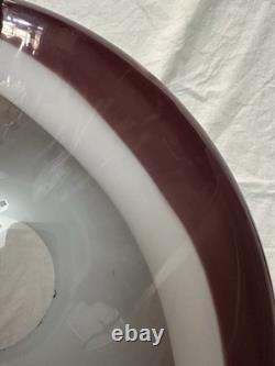 Vtg 1980s Italian Murano Style Purple Cased Glass Chandelier Lamp Shade 27