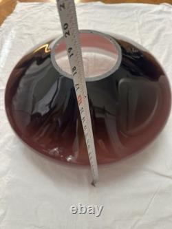 Vtg 1980s Italian Murano Style Purple Cased Glass Chandelier Lamp Shade 27