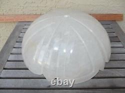 Vtg Alabaster Carved Glass Chandelier / Lamp Shade 5 x 14 (3/8 hole) VGC