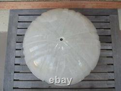 Vtg Alabaster Carved Glass Chandelier / Lamp Shade 5 x 14 (3/8 hole) VGC