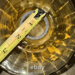 Vtg Amber Glass Replacement Lamp Light Shade With Filter MCM tension pole Sconce 4