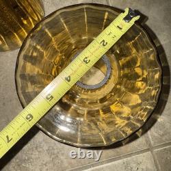 Vtg Amber Glass Replacement Lamp Light Shade With Filter MCM tension pole Sconce 4