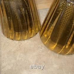 Vtg Amber Glass Replacement Lamp Light Shade With Filter MCM tension pole Sconce 4