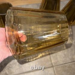 Vtg Amber Glass Replacement Lamp Light Shade With Filter MCM tension pole Sconce 4