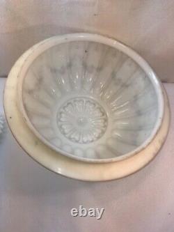 Vtg Art Deco Bows Flower Garland Frost Ceiling Light Shade ONLY Hand Paint globe