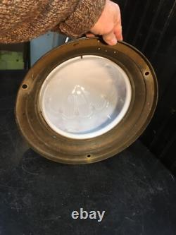 Vtg Art Deco Frost Glass Light Shade Cameo Glass Pastel Shade 12IN Ceiling Shade