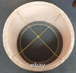 Vtg Asian Silk Lamp Shade Large Drum Lampshade Mid Century MCM Red Gold NOS