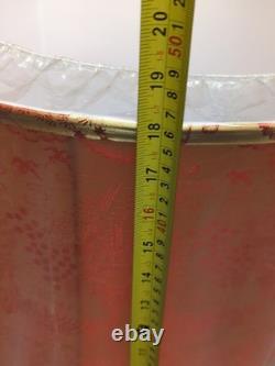 Vtg Asian Silk Lamp Shade Large Drum Lampshade Mid Century MCM Red Gold NOS