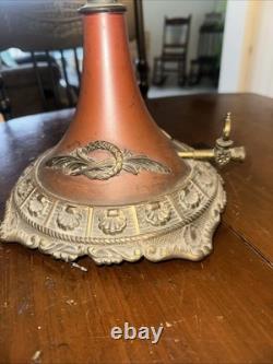 Vtg. B&H Inc. Gas Lamp Glass Floral Shades Great Cond. No Chips In Shades