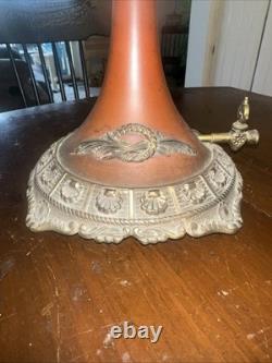 Vtg. B&H Inc. Gas Lamp Glass Floral Shades Great Cond. No Chips In Shades