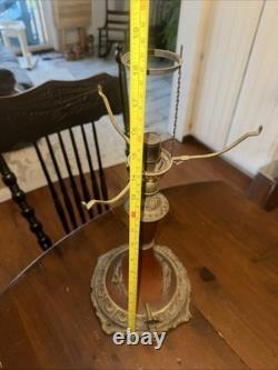 Vtg. B&H Inc. Gas Lamp Glass Floral Shades Great Cond. No Chips In Shades